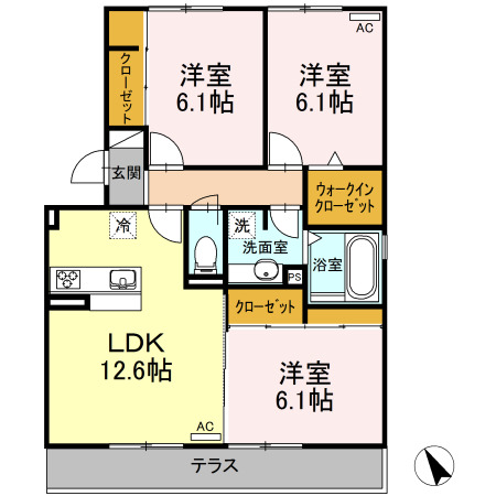 リエーヴル池田の間取り