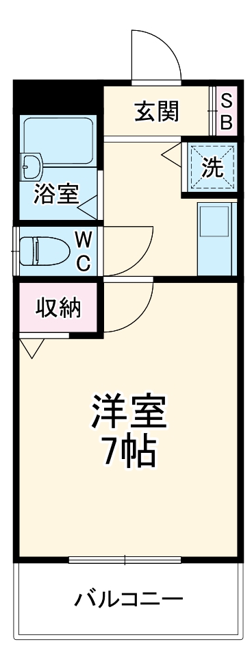 栄町の完工年月(1992年2月)築の賃貸マンションの間取り