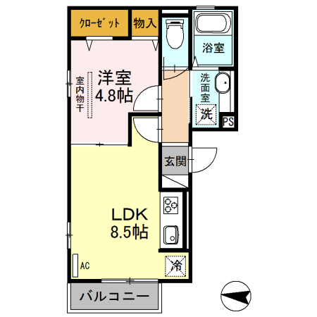 サンプレス芝の間取り