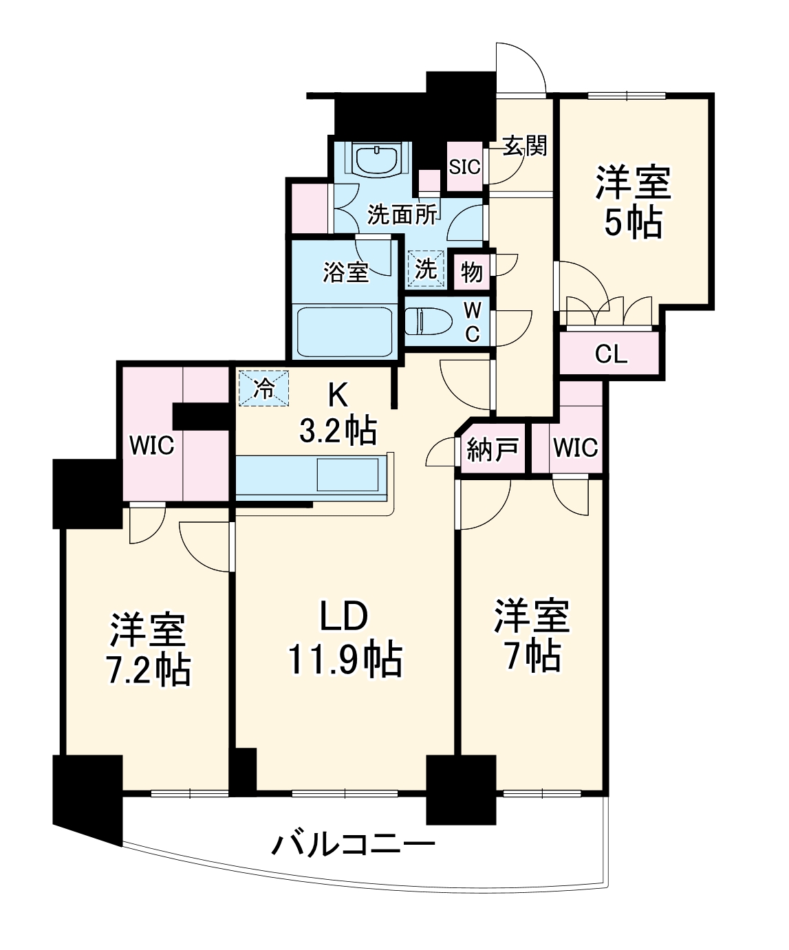 ドリームタワーキュアレジデンスの間取り