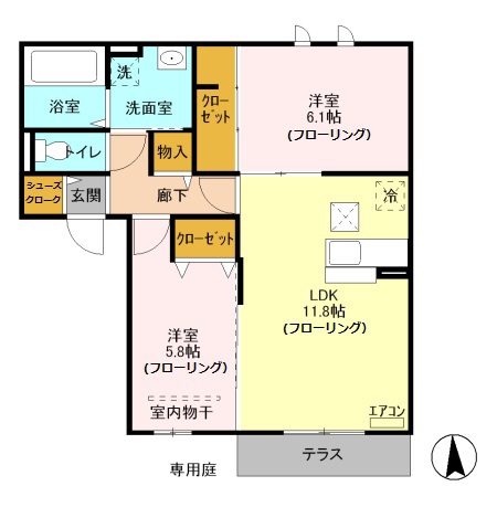 ラフレ仲道 Hの間取り