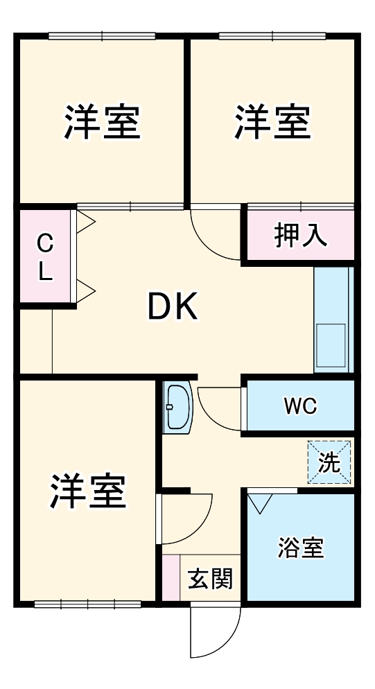 ハイツ飯山・202号室の間取り