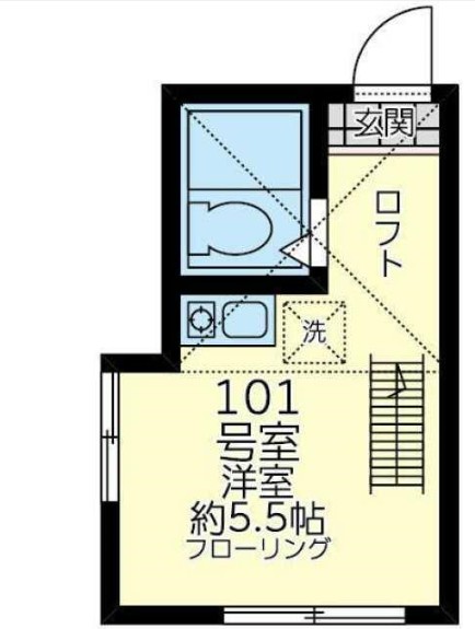 プレミアリラガーデン鶴見仲通・101号室の間取り
