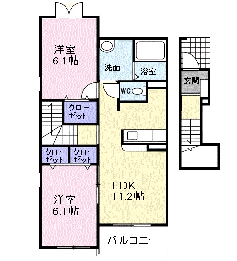 クラール・ベルF・Uの間取り