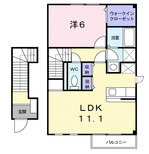 ローズコートBの間取り