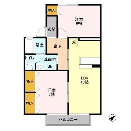 メゾン・ラーテーヌ Cの間取り