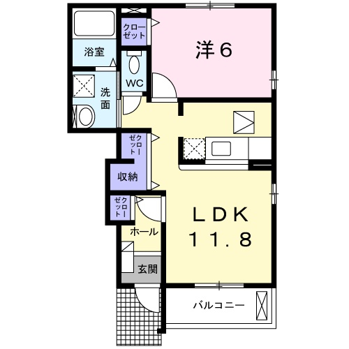 クローヴB棟の間取り