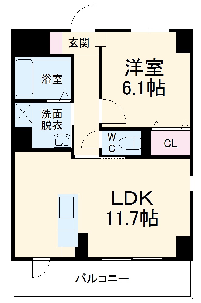 501号室の間取り