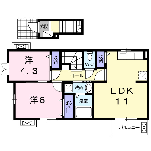 カルムＫ・02020号室の間取り