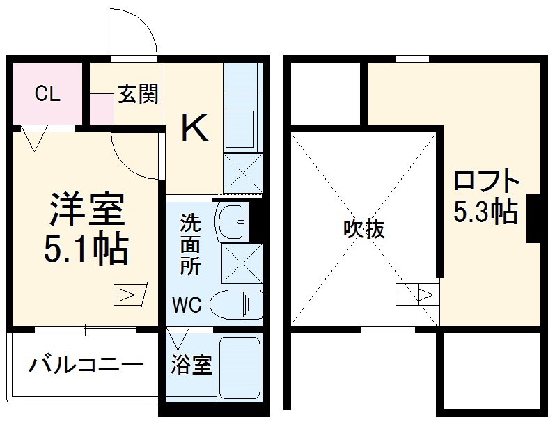 エアスト東中島の間取り