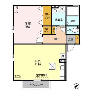 ボヌール Aの間取り