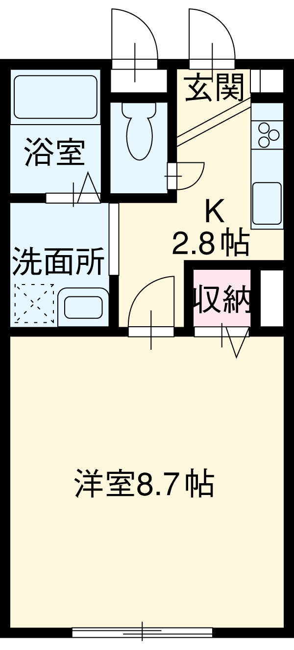 アムールフィオーレ・101号室の間取り