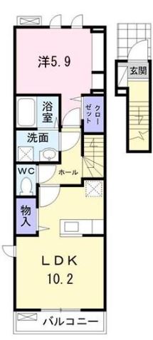 フォルトゥーナ・02030号室の間取り