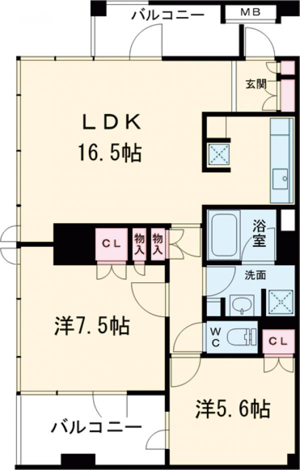 ガーデニエール砧レジデンス・209号室の間取り