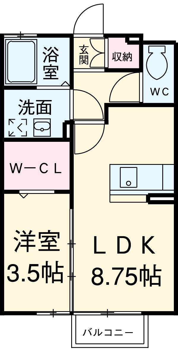 ハイツ新開の間取り
