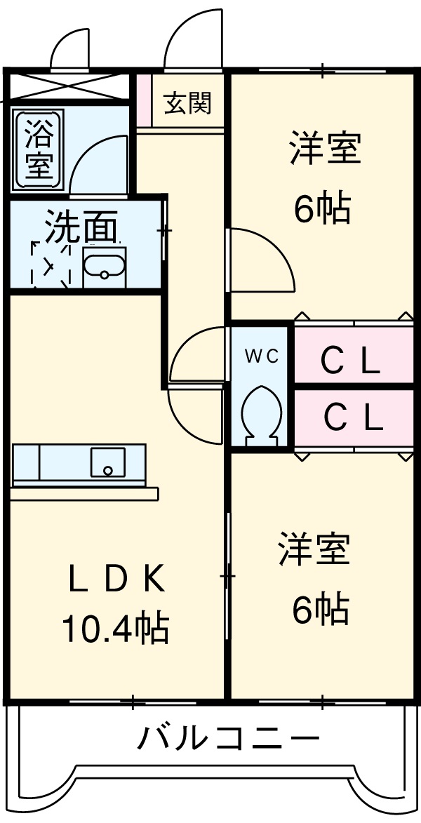 上高畑コーポ丸万の間取り