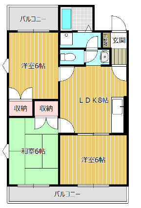 ハピネス西の原の間取り
