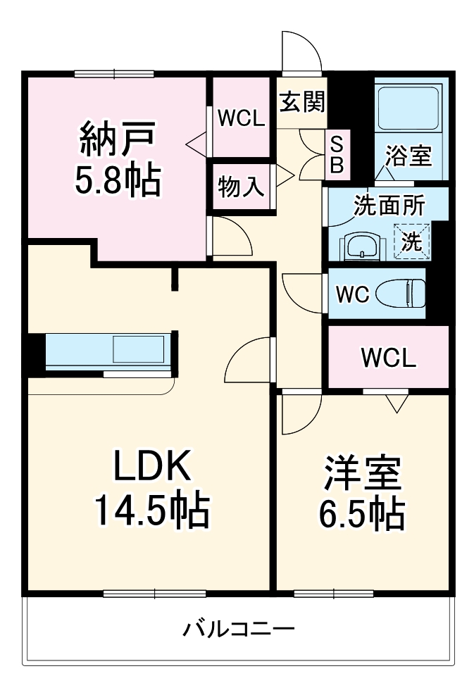203号室の間取り