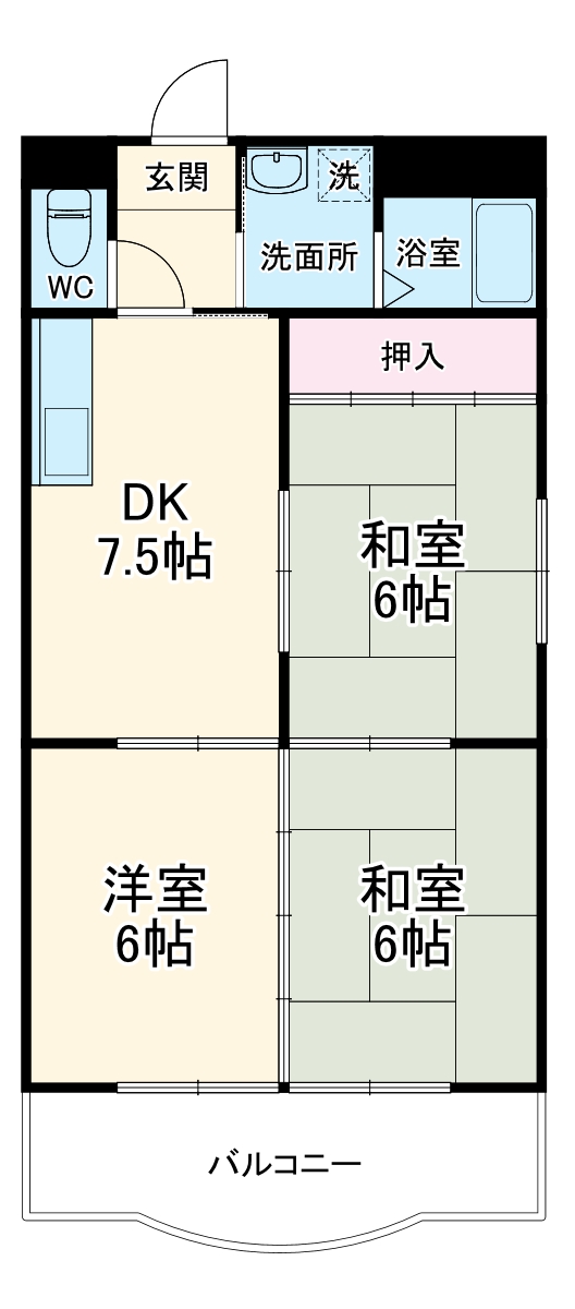 宝勝ハイツの間取り