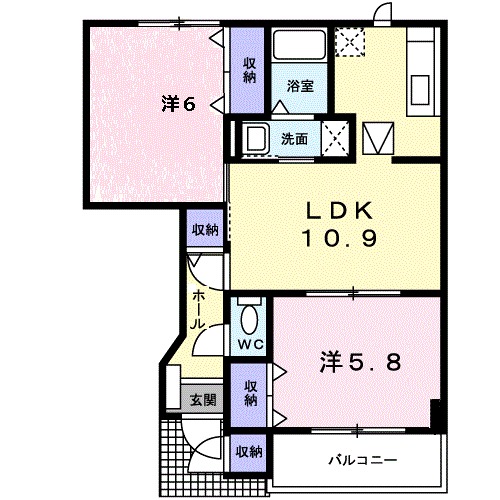 アエラⅡB棟の間取り