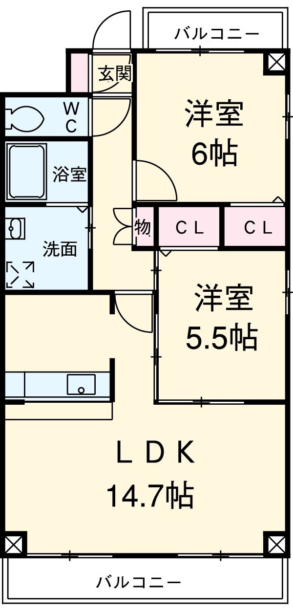 クレセール サウスの間取り
