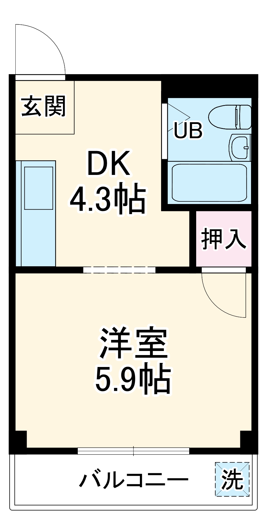 サンハイツ天道の間取り