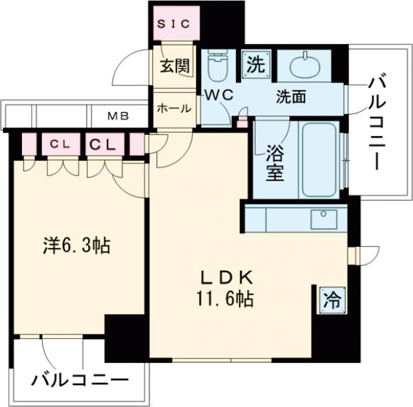 レジディアタワー目黒不動前の間取り