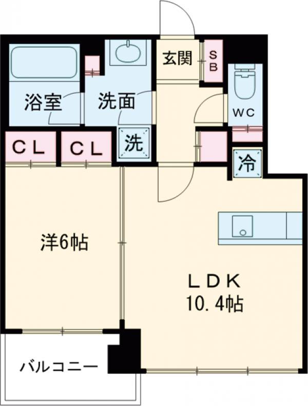 グランステージヒルズ旗の台・403号室の間取り