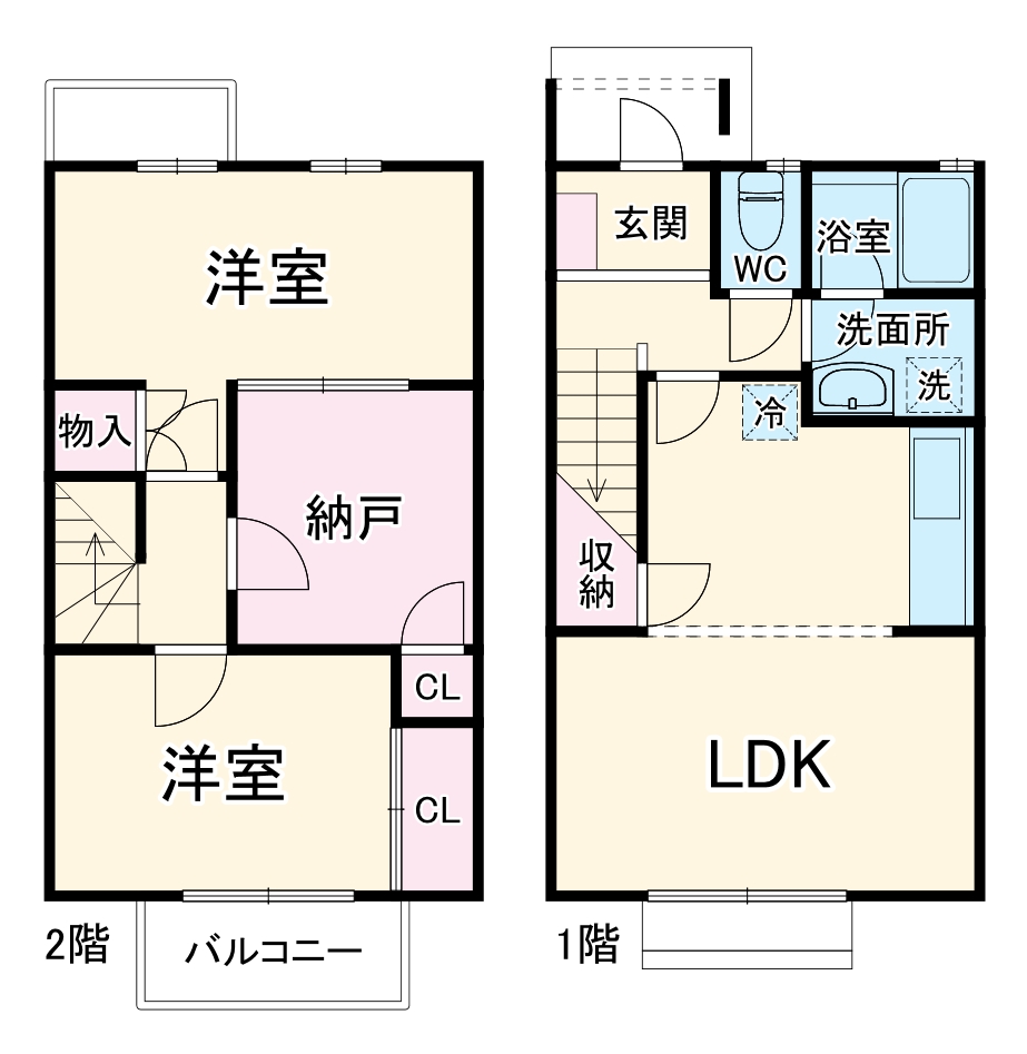 タウン三好ヶ丘・E3号室の間取り