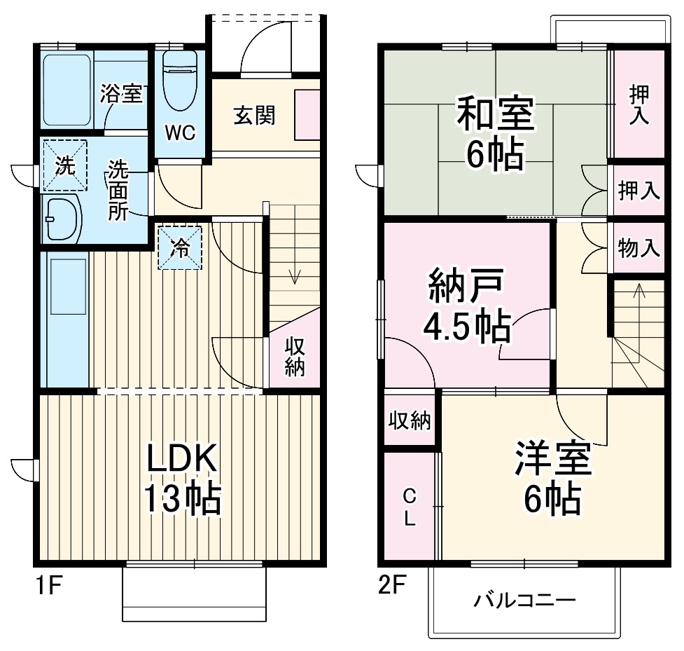 タウン三好ヶ丘・E5号室の間取り