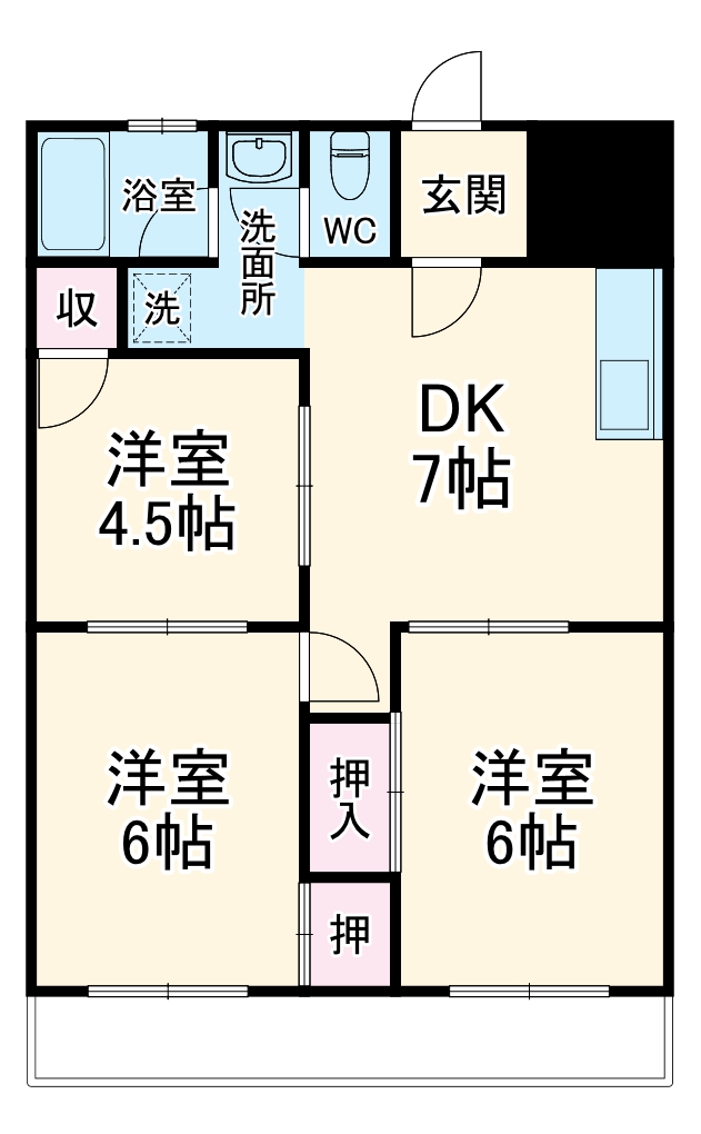 ウイング春日 Ⅰの間取り