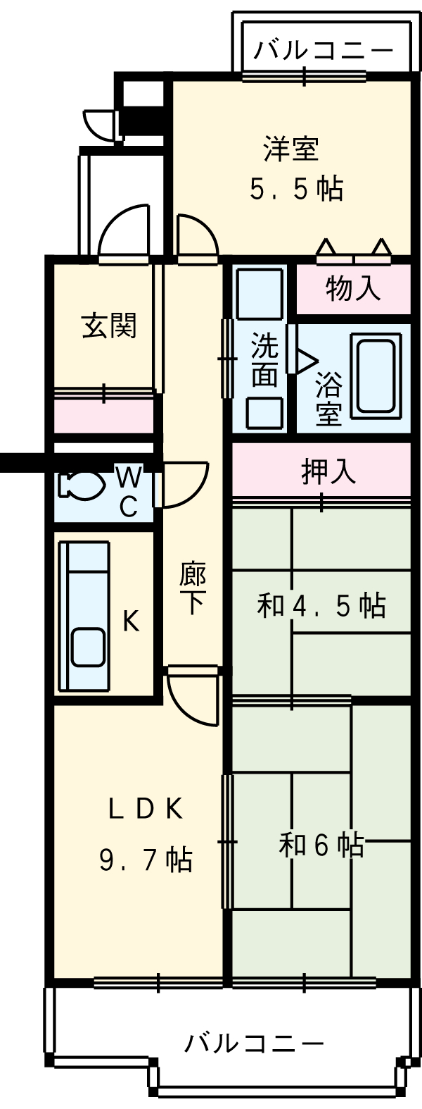 名鉄鈴彦小坂本町ハイツの間取り