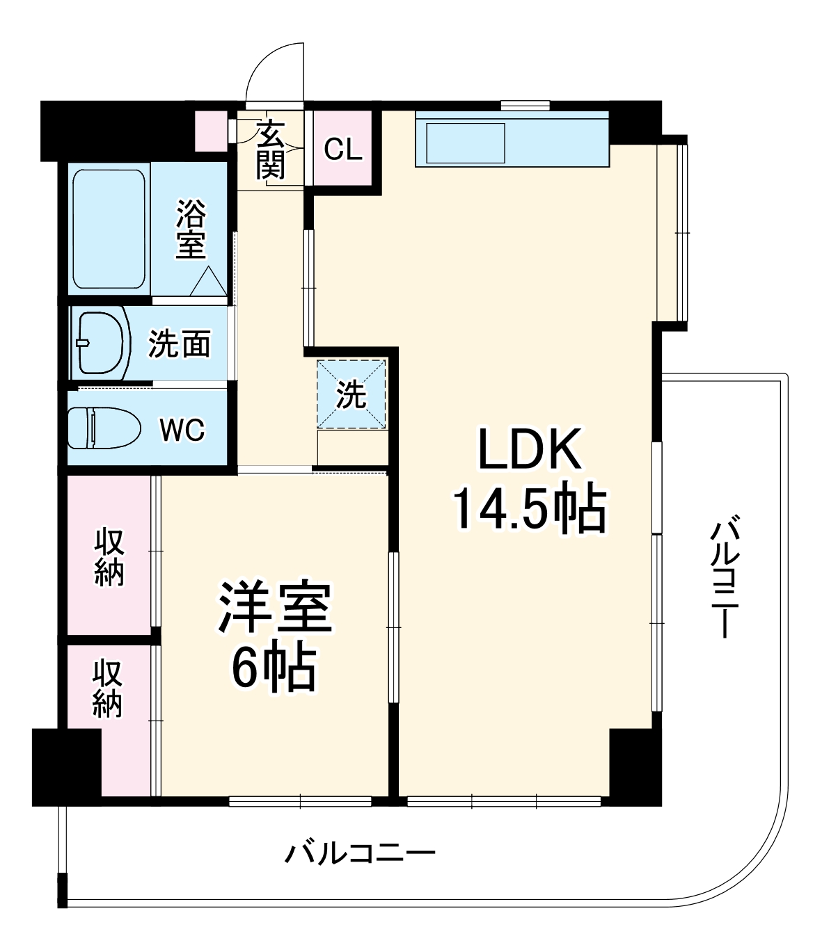 六ツ川の完工年月(1990年1月)築の賃貸マンションの間取り