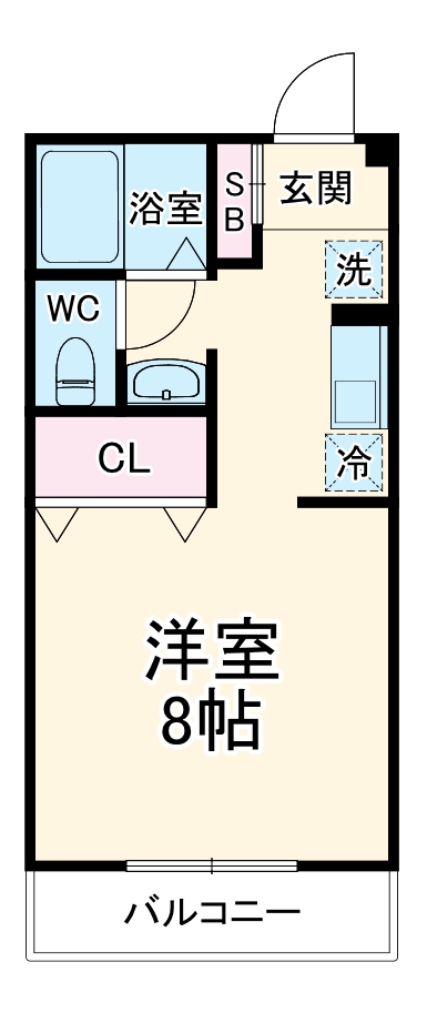 ＣＬＩＯ　ＣＯＵＲＴ２１・203号室の間取り