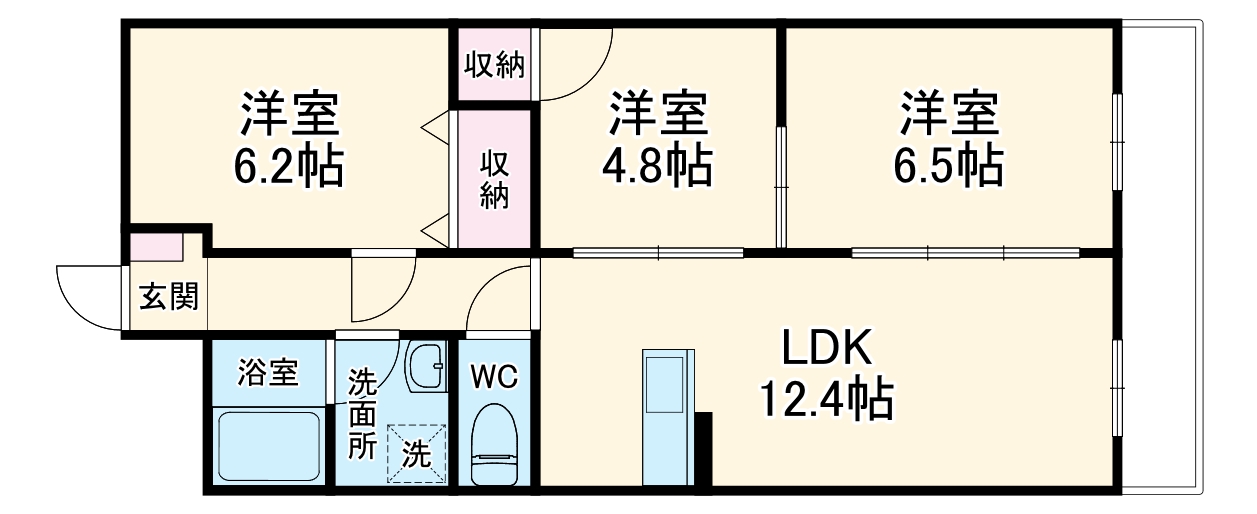 稲川の完工年月(2001年10月)築の賃貸マンションの間取り