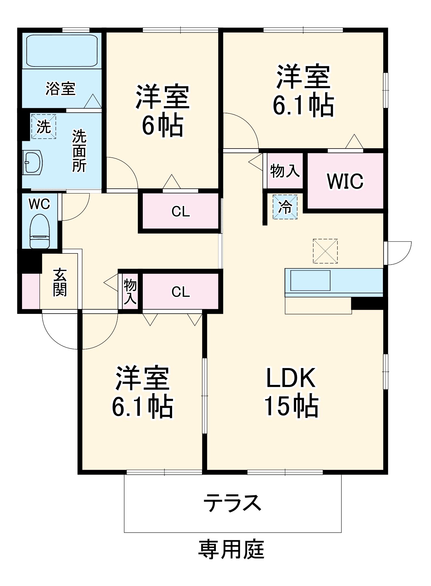 パークサイドグリーンBの間取り