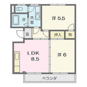 ハイツ朝日ヶ丘Aの間取り