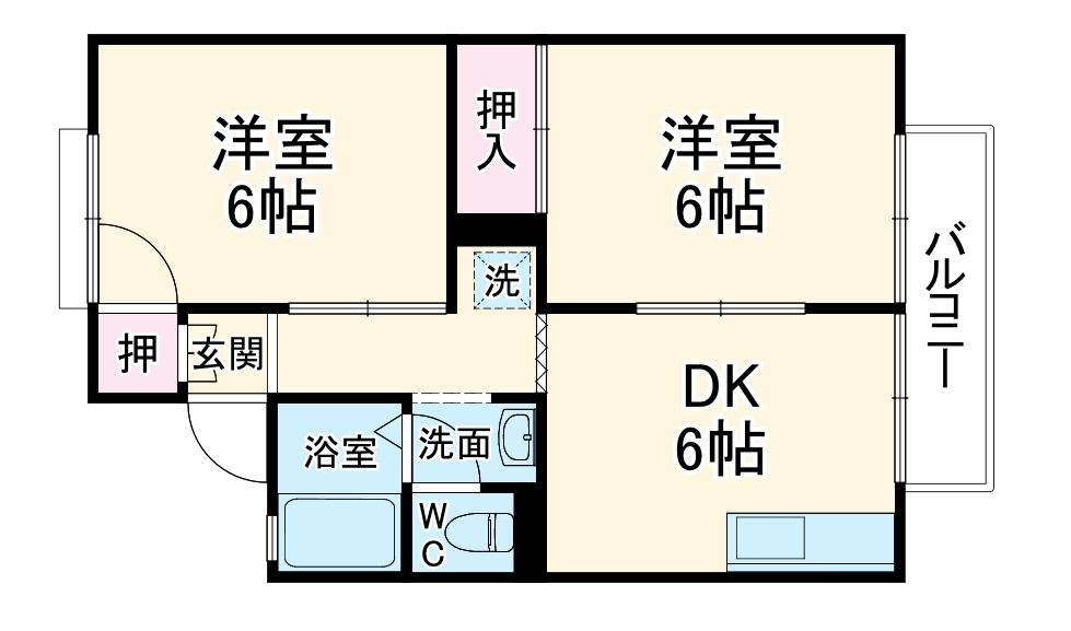 セジュールＫ２　南の間取り