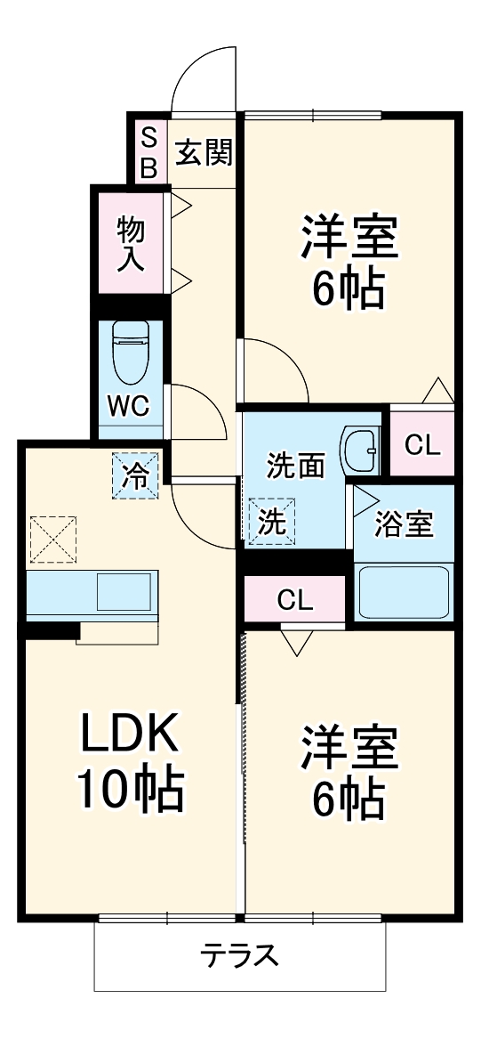 ソレアード Bの間取り