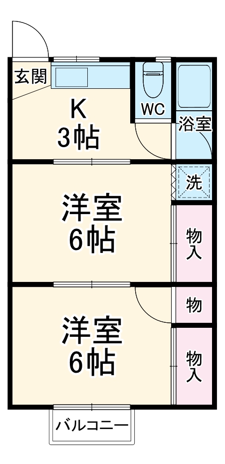ピアース三ツ谷町 B棟の間取り