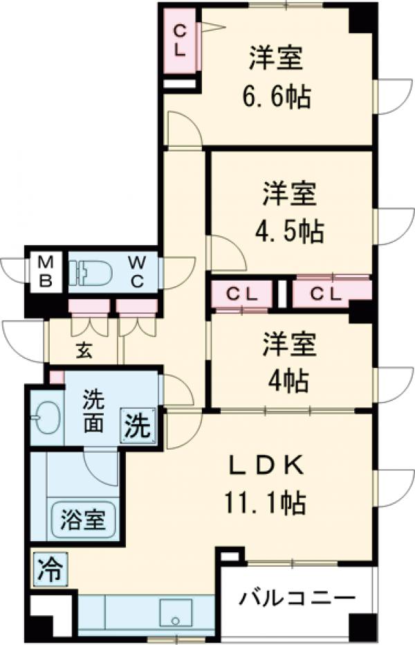 プリムヴェール西尾久メゾンAの間取り