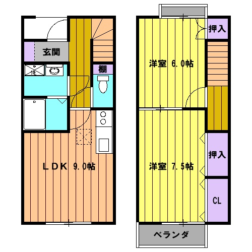 ＣＯＵＲＴ　ＧＲＥＥＮ　ＨＩＬＬ　Ａの間取り