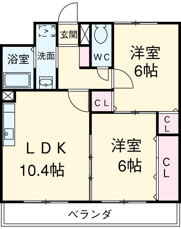 レージュ幸心の間取り