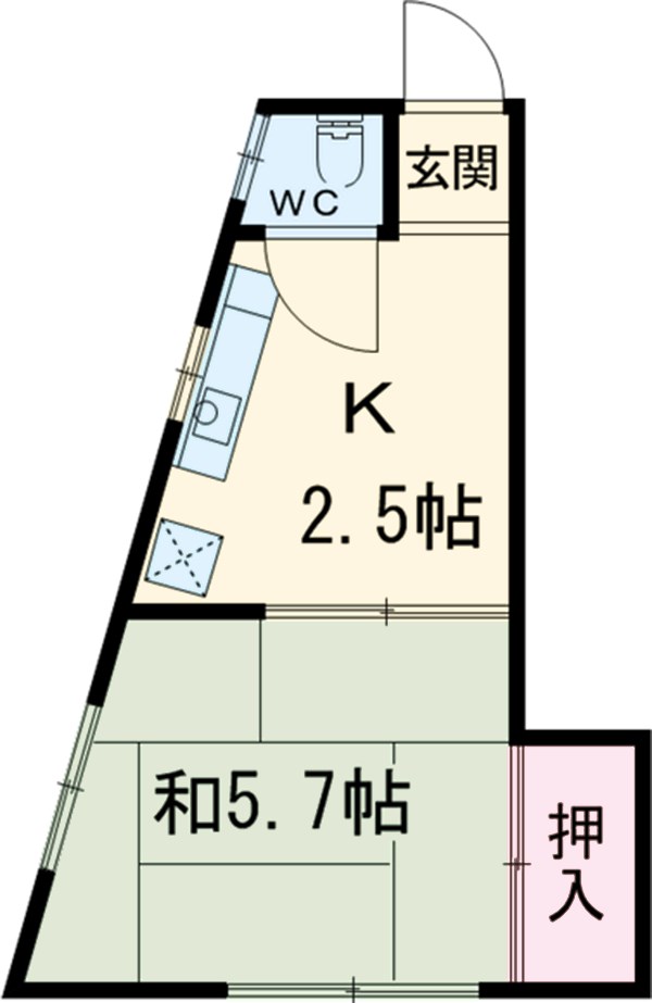 中山コーポの間取り