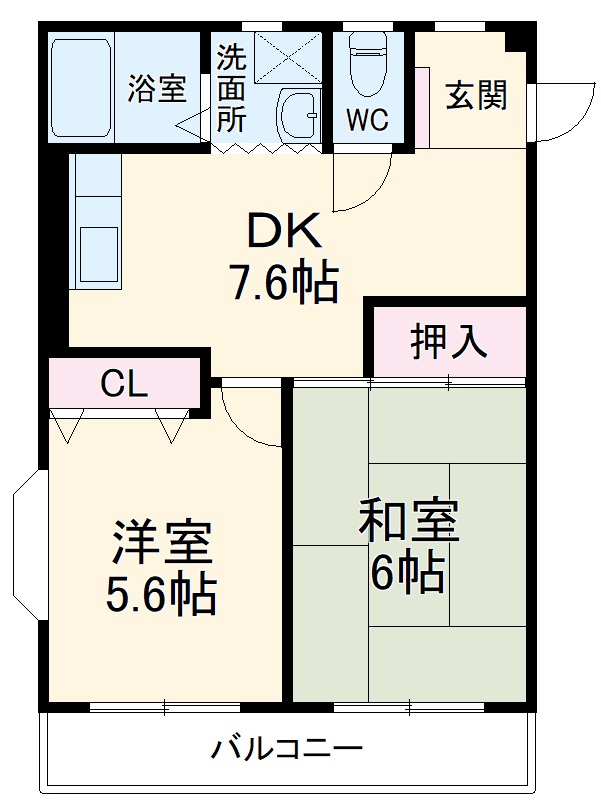 野火止の完工年月(1992年7月)築の賃貸マンションの間取り