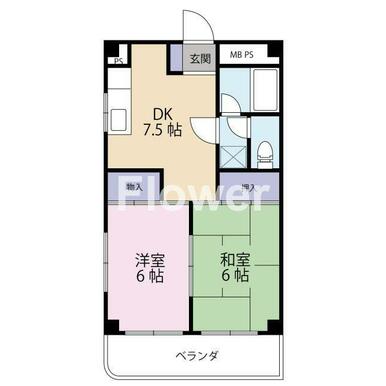 サザンハイツ藤の間取り