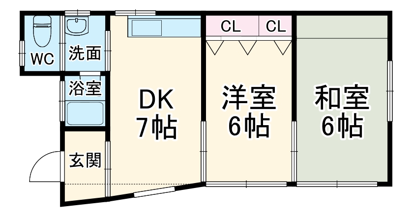 さつき町借家・1号室の間取り