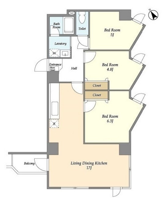 ザ・クレスト・403号室の間取り