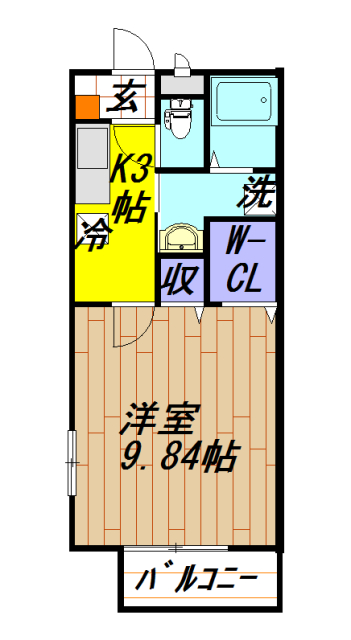 メルヴェーユ東静岡 Bの間取り