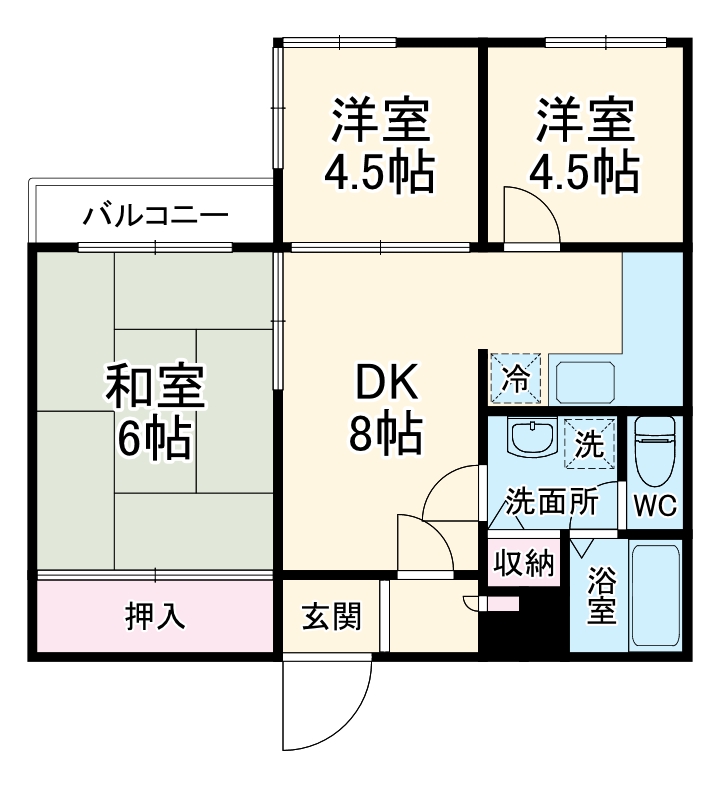 ロータリーライフ与野の間取り